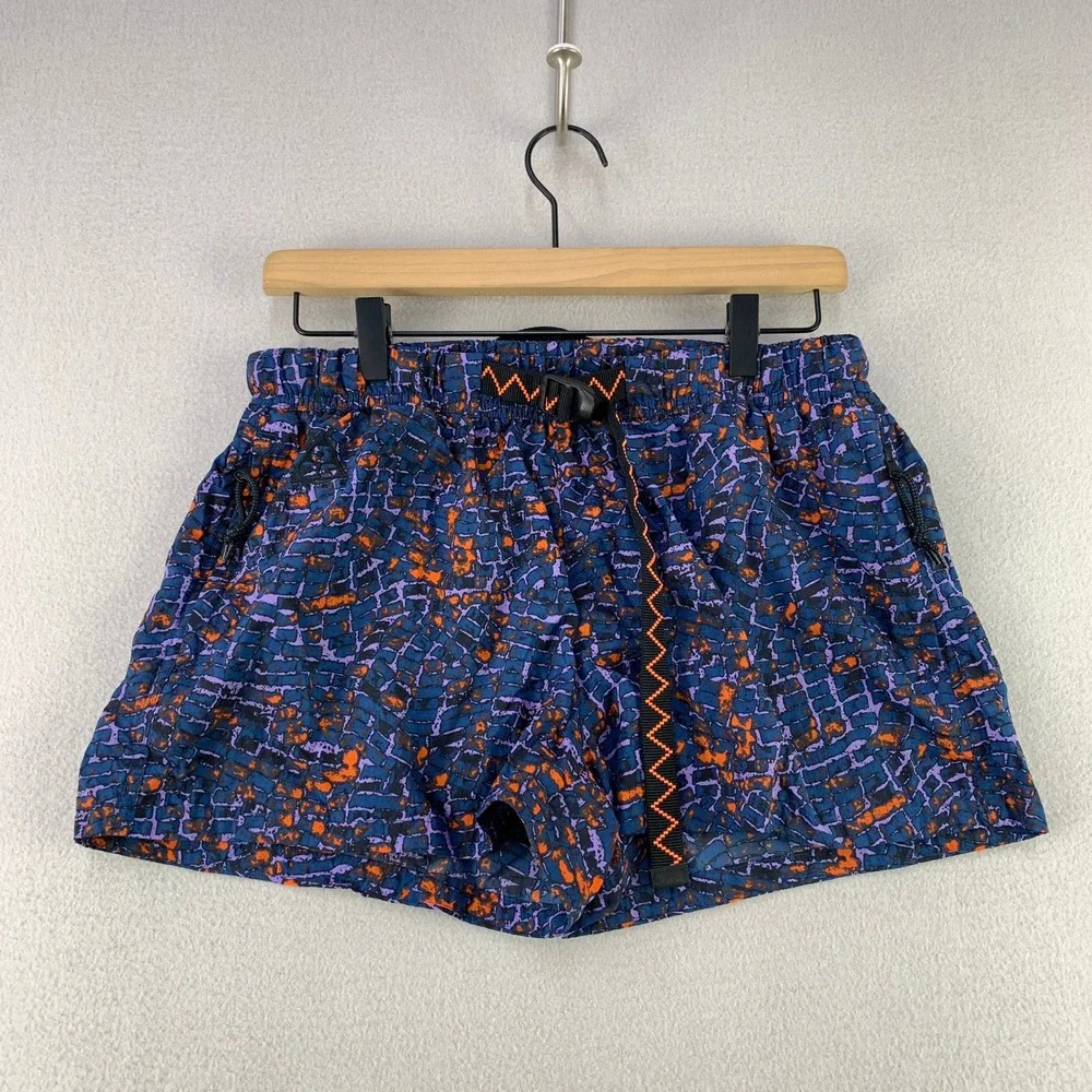Nike ACG Belted Nylon Shorts Women M Blue Orange Retro Hiking Trail